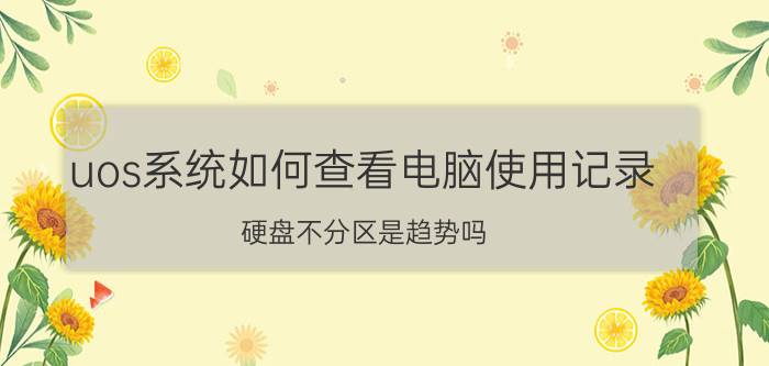 uos系统如何查看电脑使用记录 硬盘不分区是趋势吗？